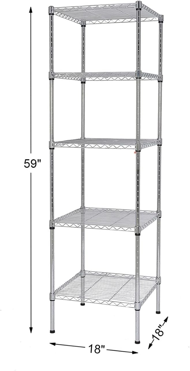 Finnhomy Heavy Duty 5 Tier Wire Shelving Unit, 18x18x59-inches 5 Shelves Stor...