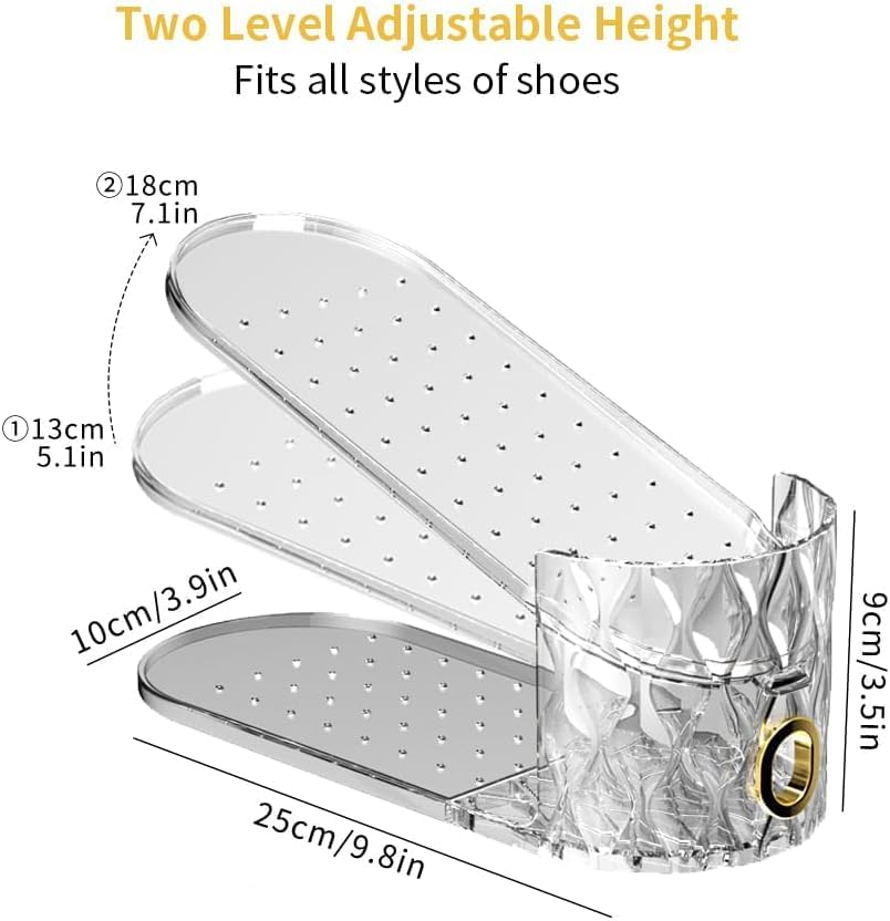 Shoe Slots Organizer, 15 Pack - Adjustable Shoe Stacker for Closet Storage, C...