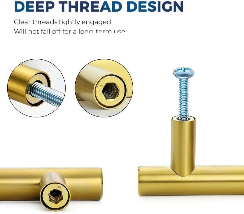 JOY DECOR 30 Pack Gold Cabinet Handles, 3-3/4 in Hole Center Cabinet Pulls