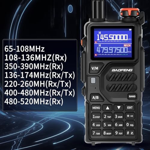 BAOFENG K5PLUS Radio Ham Radio 10W Rechargeable Walkie Talkies Long Range UV3...