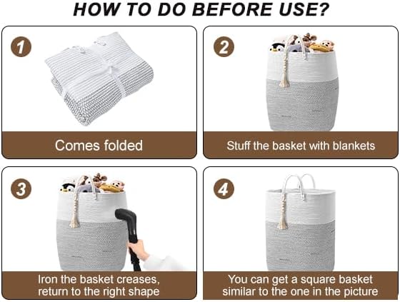 Woven Laundry Basket for Clothes, 80L Large Rectangle Laundry Hampers