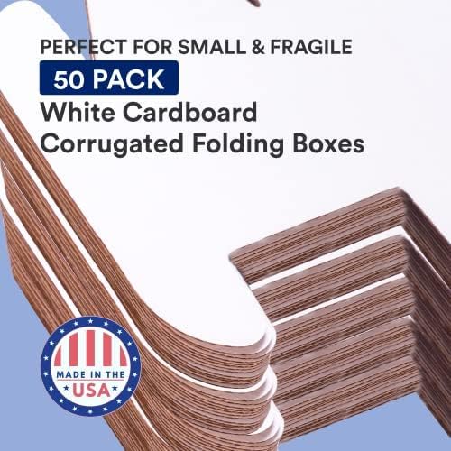 Box USA Small Shipping Boxes 7" x 5" x 3", 50-Pack, Bulk - Whi...