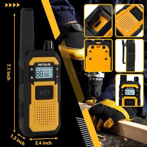 Retevis RB48 Heavy Duty Walkie Talkies for Adults,Long Range Two Way Radios