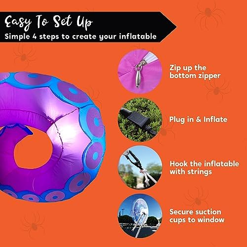 Joiedomi 3 Pcs Halloween Inflatables Octopus Tentacle Outdoor Window Decorati...