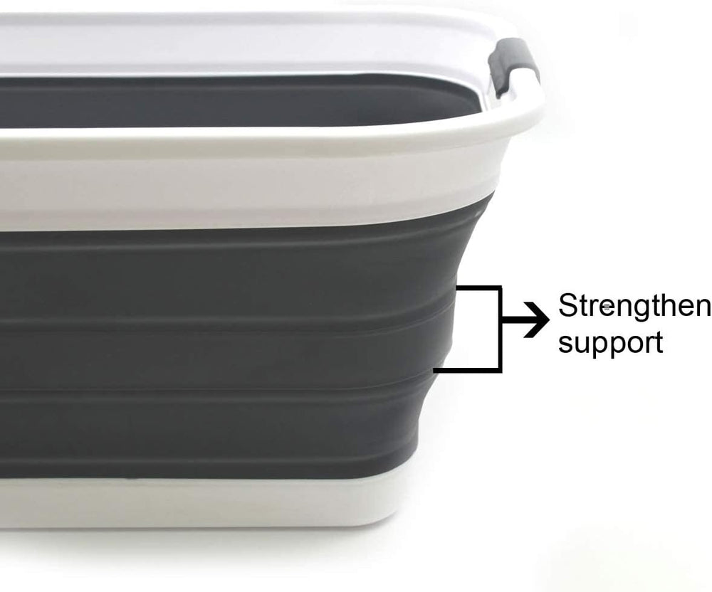 SAMMART 42L(11 gallon) Collapsible Plastic Laundry Basket-Foldable Pop Up Sto...