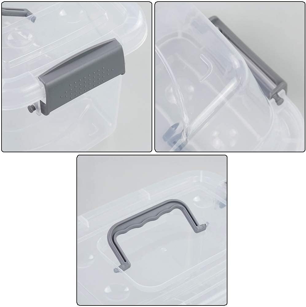 6-Pack Home Storage Bins, Plastic Container, Clear