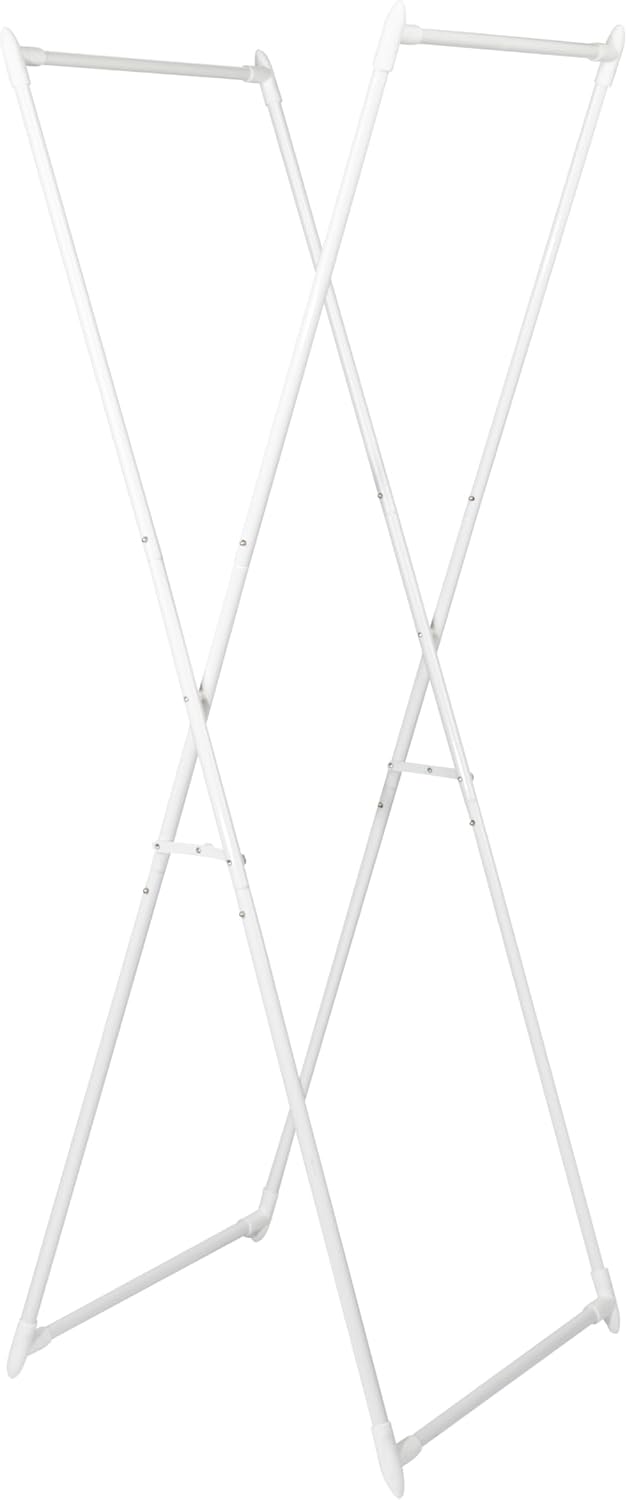 Household Essentials Valet Folding Clothes Rack, Strong Metal X-Frame, Chic D...