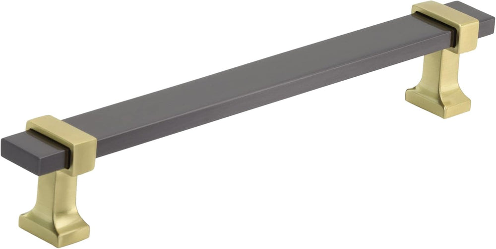 Amerock | Cabinet Pull | Black Chrome/Brushed Gold | 6-5/16 inch (160 mm) Cen...