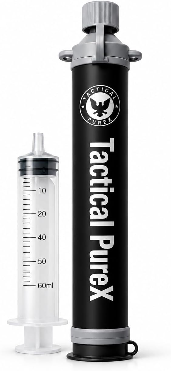 Tactical PureX Water Filter Straw, Portable Water Purifier