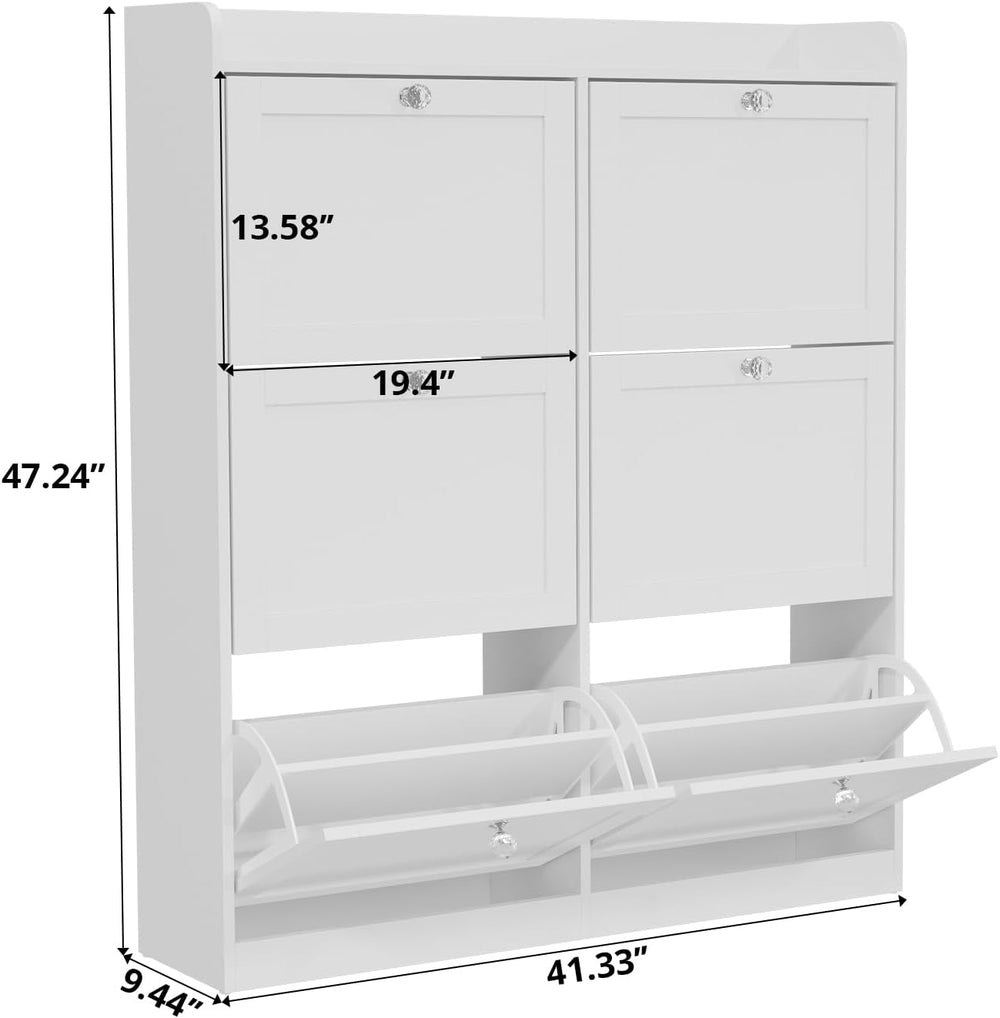 VOWNER Large Shoe Storage Cabinet with 6 Flip Drawers, Freestanding Shoe Orga...