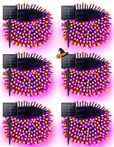 6 Pack Solar Halloween Lights Outdoor, 188FT 600 LED Solar String Lights