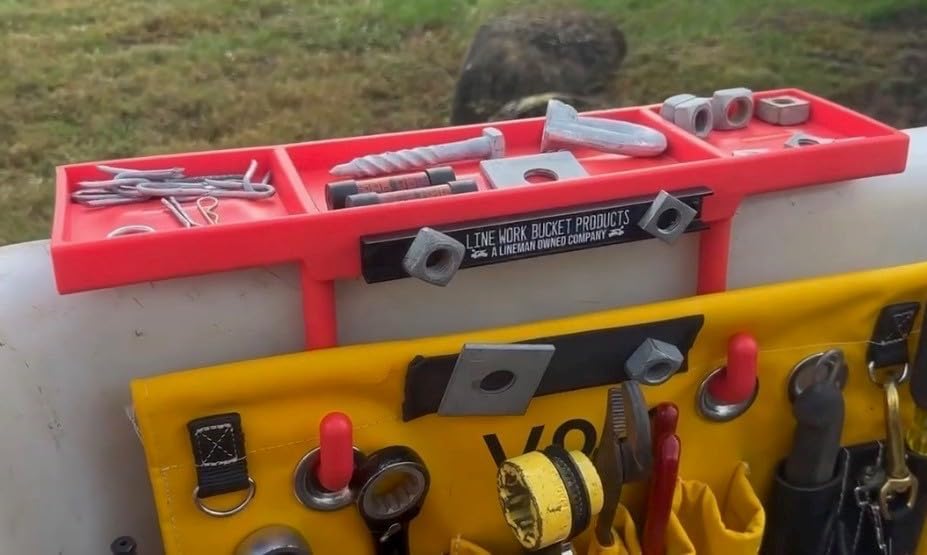 Flat Rack Tray for Utility & Lineman Buckets Glove-Friendly Work Tray wit...
