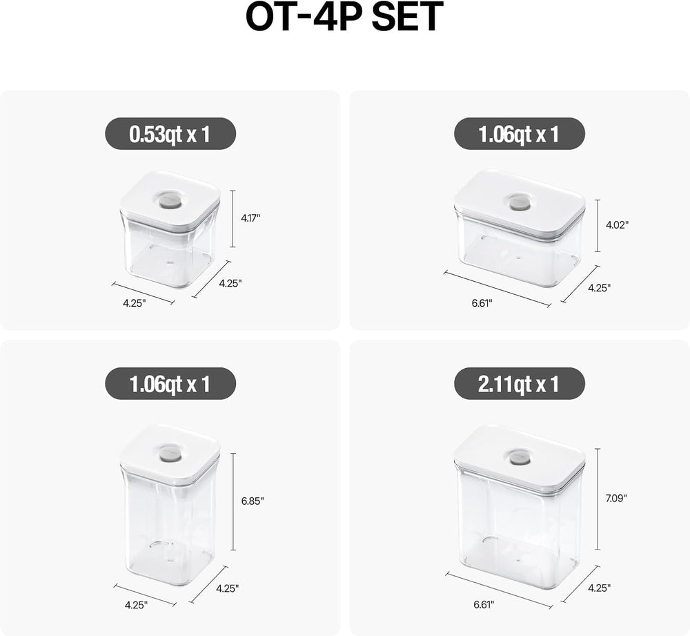 VAKUEN Premium Airtight Food Storage Containers 4-piece/Set, BPA Free, 100% L...