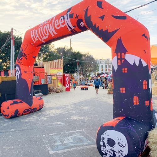 20ft Halloween Inflatable Archway with 250W Blower, Hexagon Inflatable Arch f...