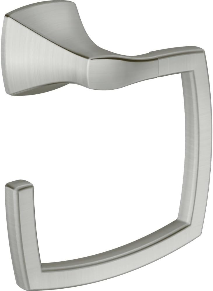 Moen Voss Collection Brushed Nickel Bathroom Hand Towel Ring, Wall Mounted Op...