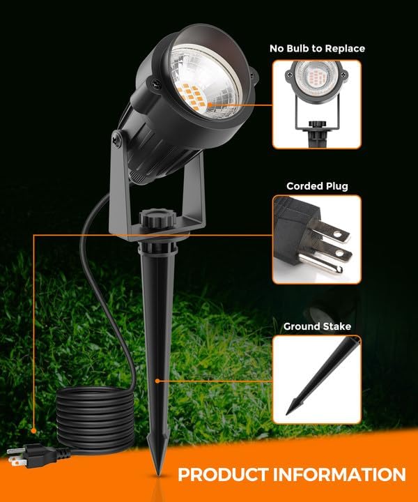 L LOHAS LED Halloween Lights Outdoor, Orange and Purple Spotlight 5W