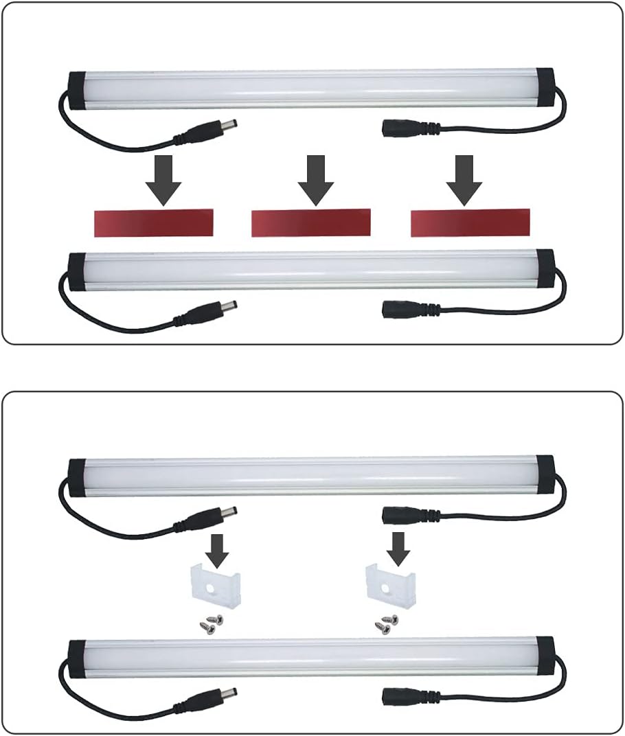 Litever Under Cabinet Light Kit Plug in, 3 LED Light Bars 20W Dimmable