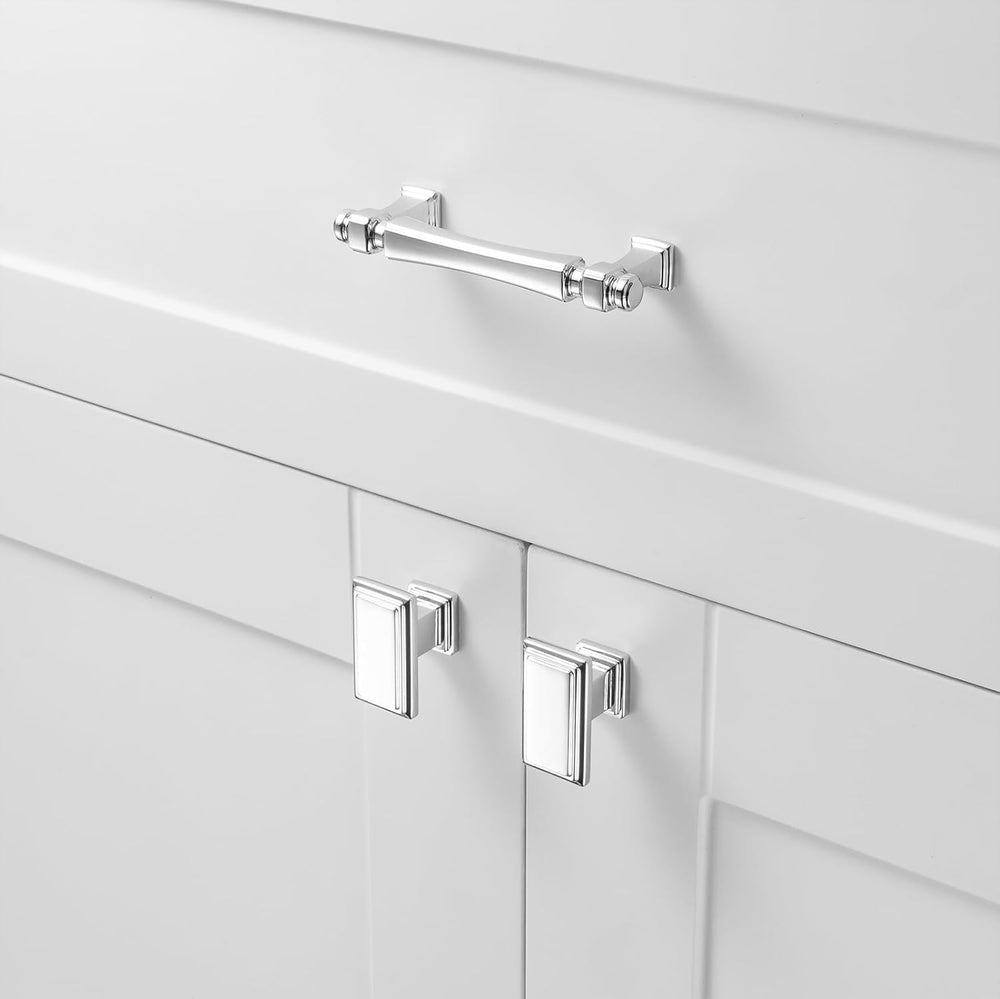3 Inch Polished Chrome Cabinet Pulls 10 Pack French Style P2501