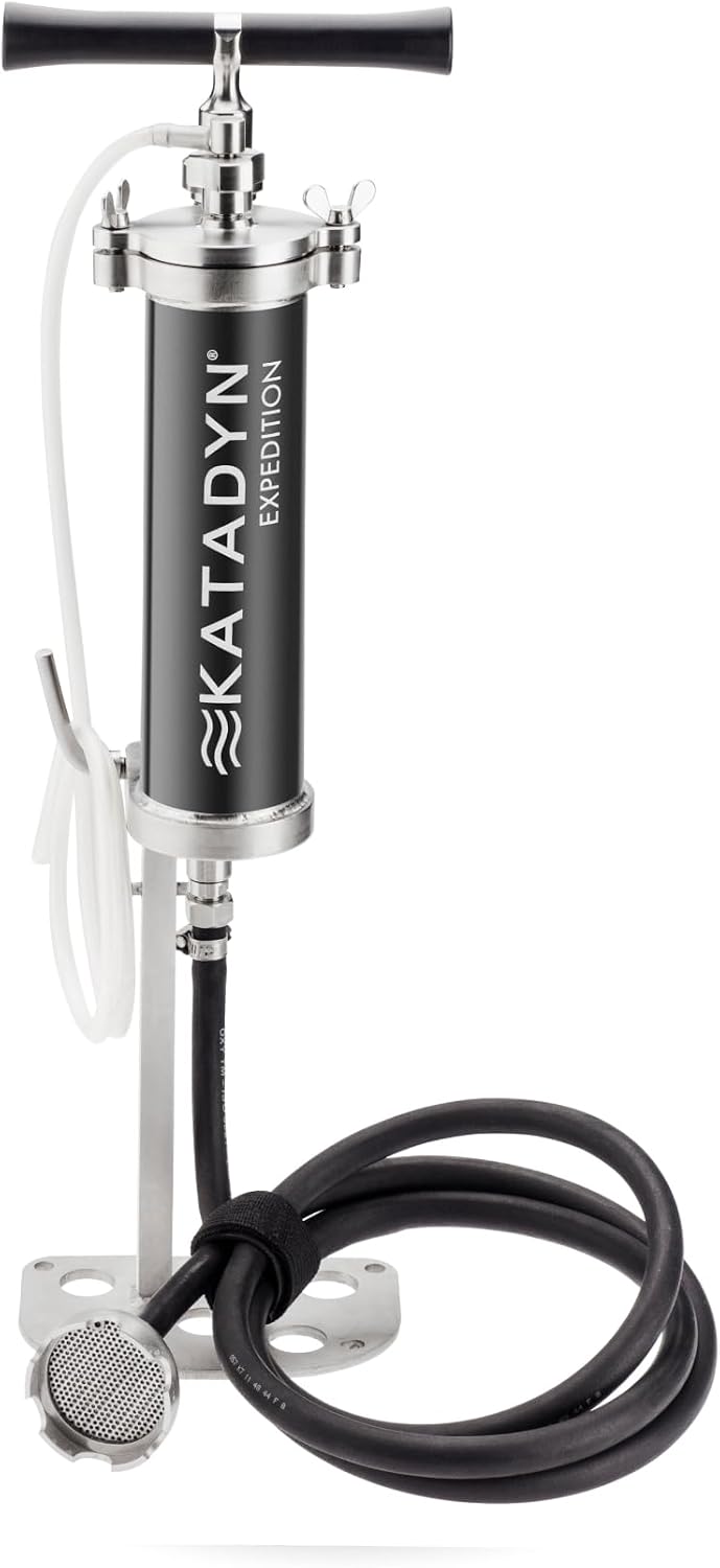 Katadyn KFT Expedition Stainless Steel Hand Pump Water Filter, Silver