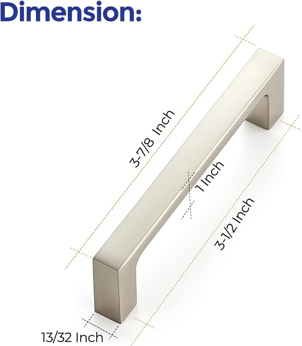 Ravinte Brushed Nickel Cabinet Handles Square Pulls, 3-1/2 Inch, 30 Pack