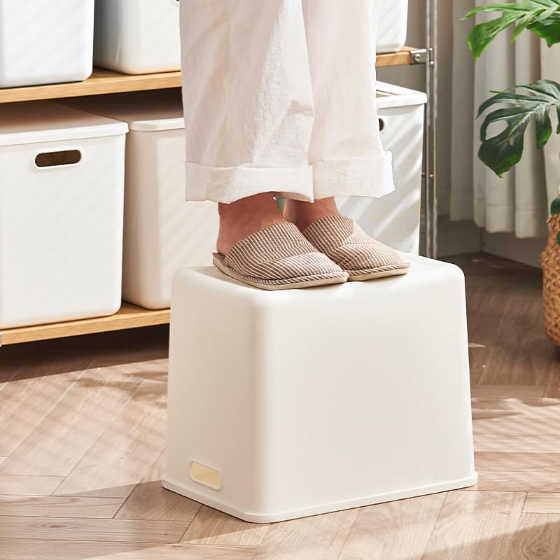 10 pack large plastic Laundry Basket/Hamper with lids and handle,White storag...