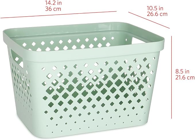 Glad Plastic Storage Basket Set, Value Pack of 6 | Open Storage Bins