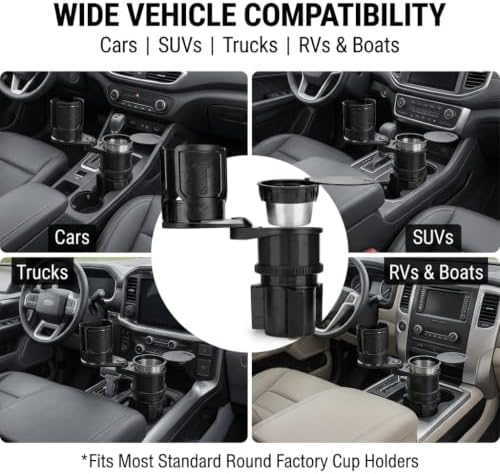 3 in 1 Car Cup Holder Expander with Removable Automotive Ashtray, Adjustable ...