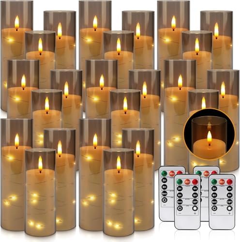 YOROXRG 24 Pack Halloween Decoration Flickering Flameless Candles, Battery Op...