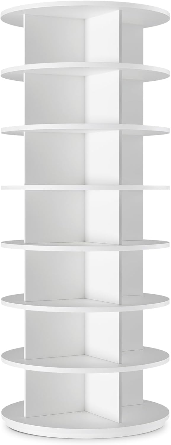 Rotating Shoe Rack 7 Tier Spinning Shoes Organizer Tower for 28-32 Pairs Lazy...