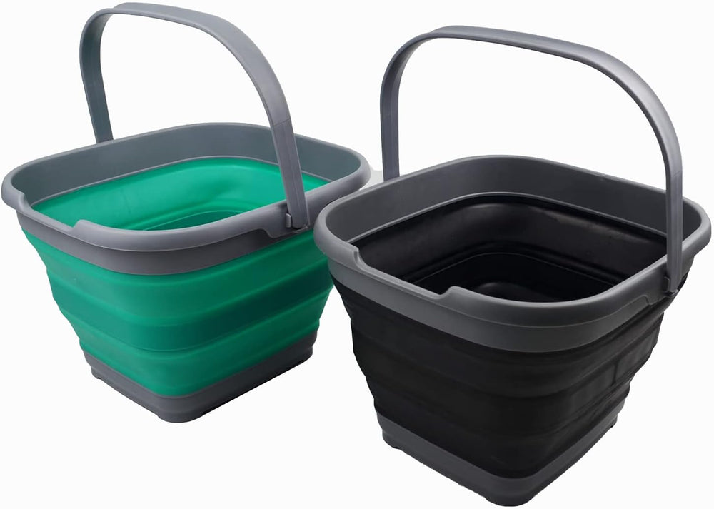 SAMMART 10L (2.6 Gallon) Set of 2 Collapsible Rectangular Handy Basket/Bucket...
