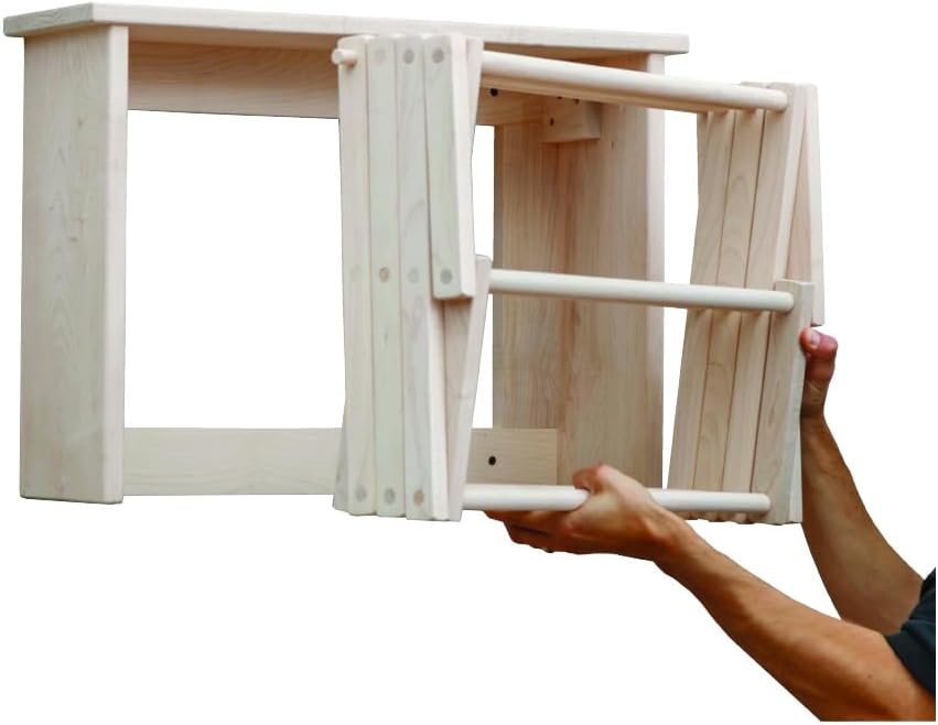 Extra Large Wall Clothes Drying Rack ~ Heavy Duty Solid Maple Hardwood, Foldi...