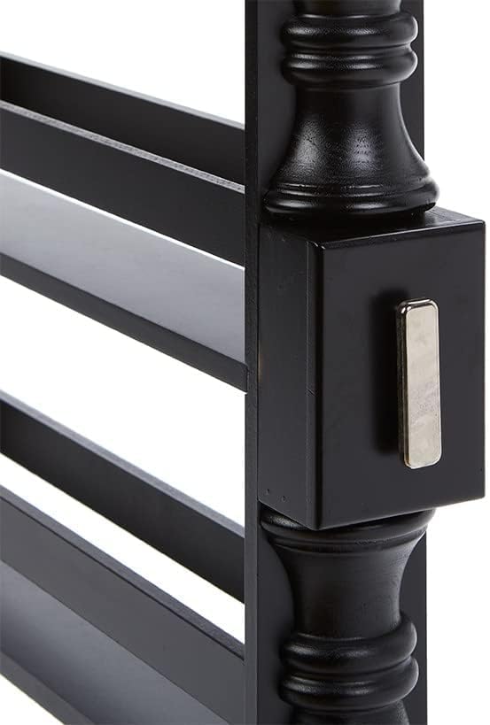 Black Slim Rolling Spice Rack with Wheels for Narrow Kitchen Gaps