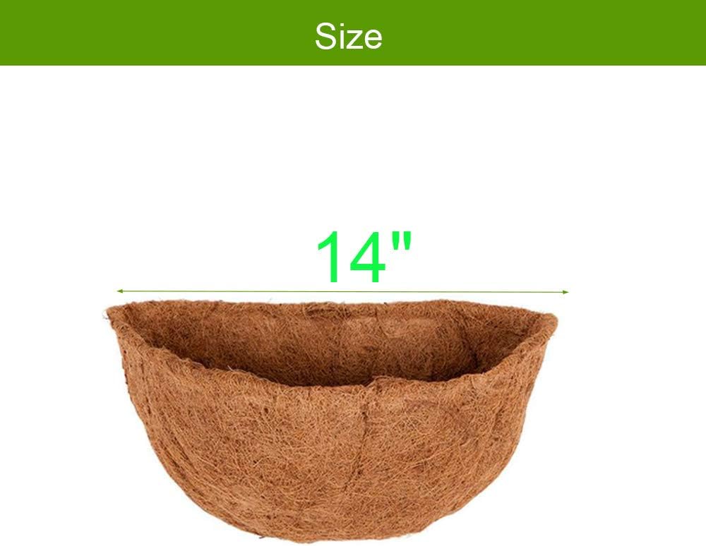 4 PCS 14" Half Round Coco Liner Pre-formed Replacement Planter Insert
