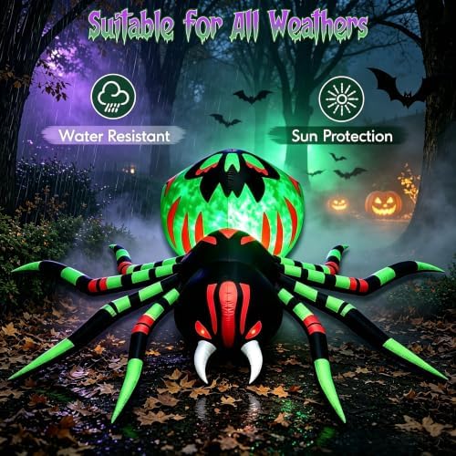 11FT Halloween Inflatables Spider Outdoor Decorations for Yard, Giant Blow up...