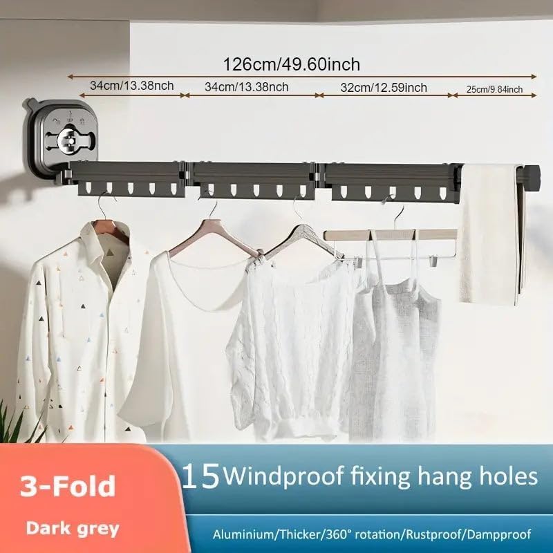 KITCHEN MOVE PYTHON 125cm XXL Aluminium Clothes Airer Wall Mounted Clothes Ai...