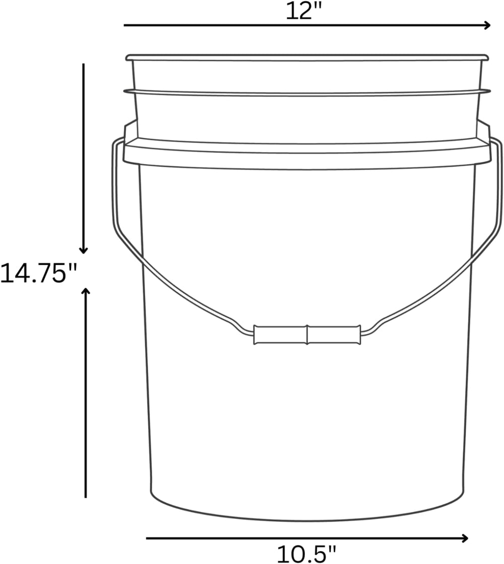 House Naturals 5 Gallon Premium HPDE Plastic Bucket - Made in USA Food Grade ...