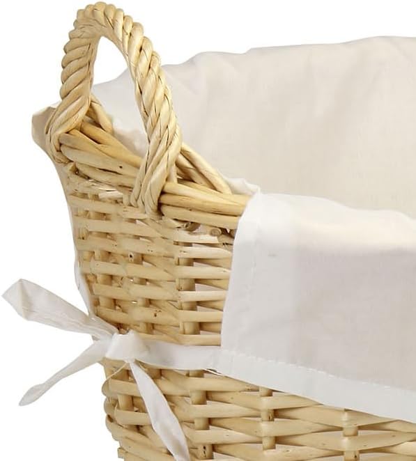 Household Essentials Wicker Laundry Basket with Handles in Handwoven Willow, ...
