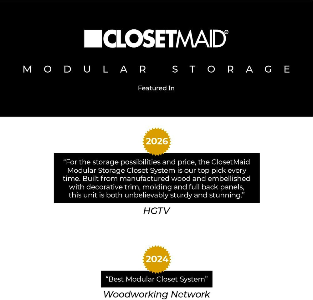 ClosetMaid Modular Storage 21.38-inch W 3-Shelf 4-Drawer Tower Wood Closet Sy...