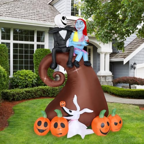 6FT Halloween Outdoor inflatables Decorations - Blow Up Hill Skeleton Couple ...