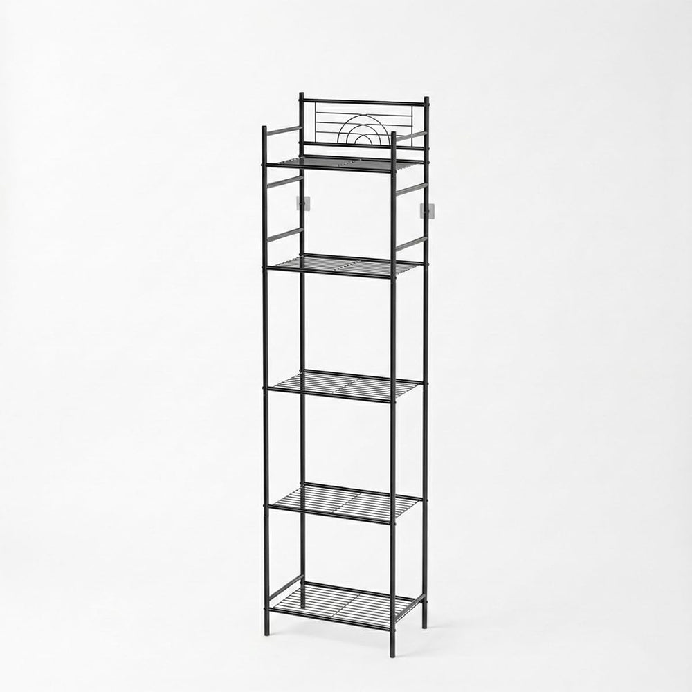 LEEDA 5-Tier Metal Shelving Unit, Sturdy Bathroom Storage Shelf & Free St...