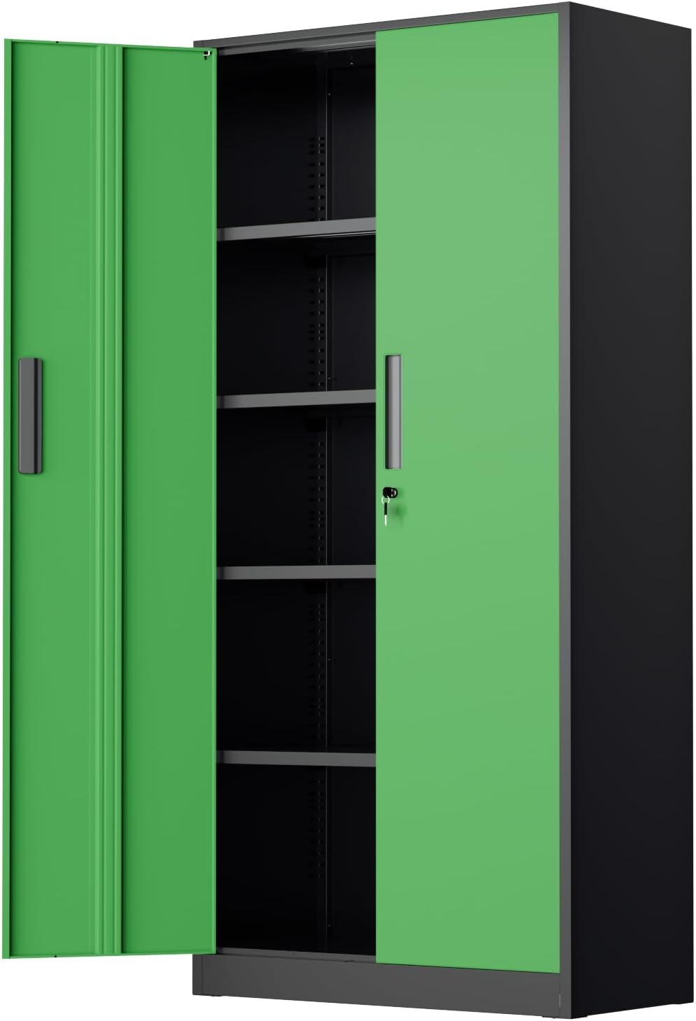 72" Metal Storage Cabinet - Heavy-Duty Metal Garage Cabinet with 4 Adjus...