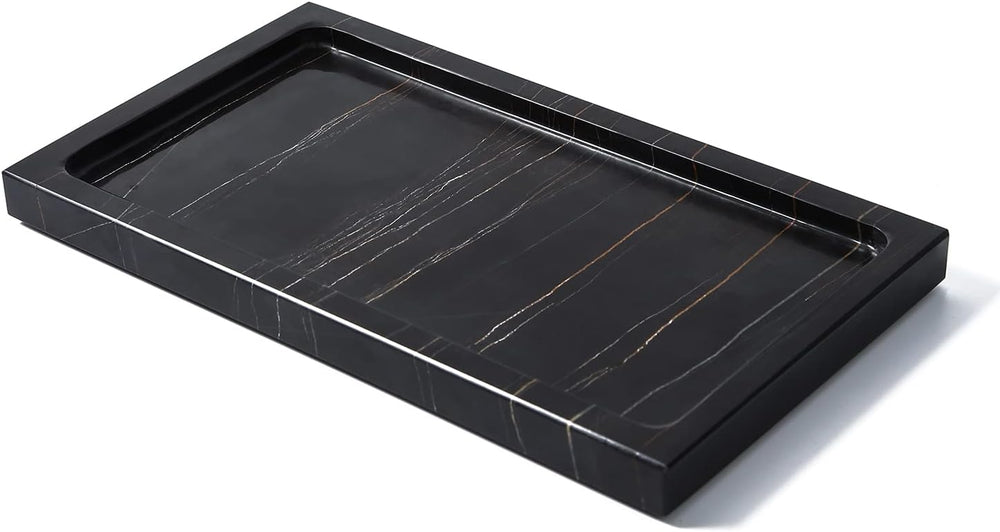 Marble Bathroom Vanity Tray Dresser Makeup Storage Organizer 9 inch