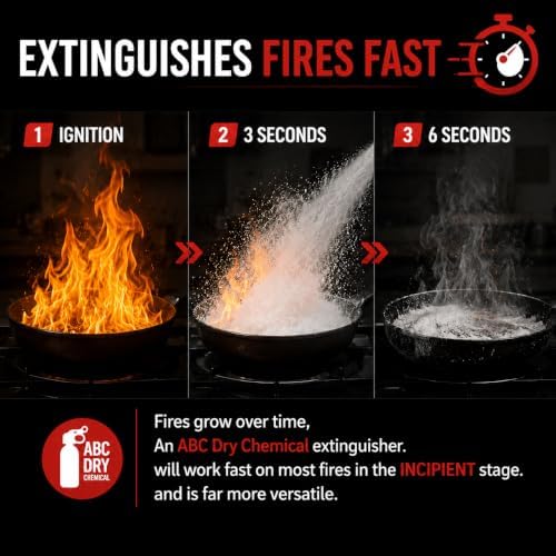 Small Fire Extinguisher for Home & Car – (6Pack, 1.32lb Each) Portable Dr...