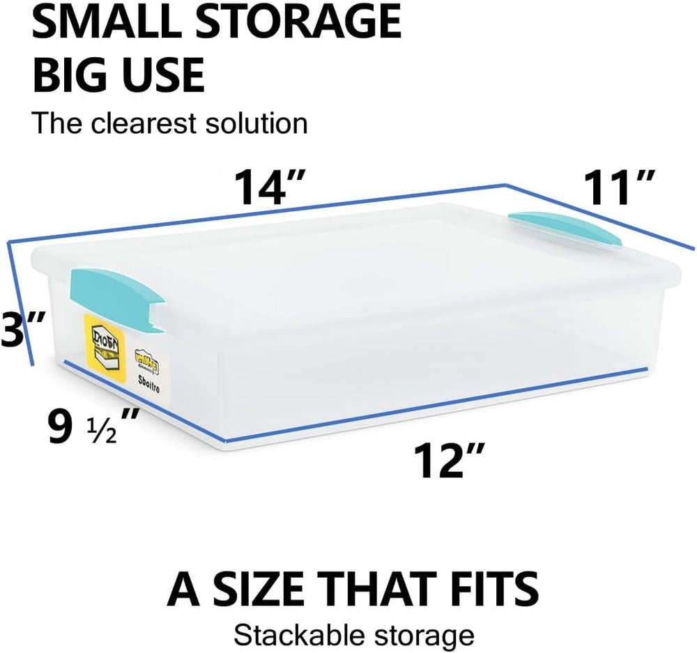 Tribello Plastic Storage Containers With Lids For Organizing, 6 Quarts - (Lar...