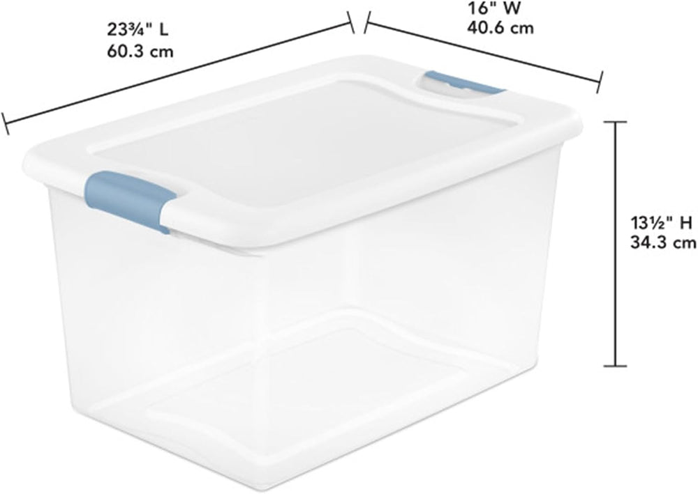 Sterilite 12 Pack Latching Box, Under Bed Storage Bins with Lids, Clear Plast...