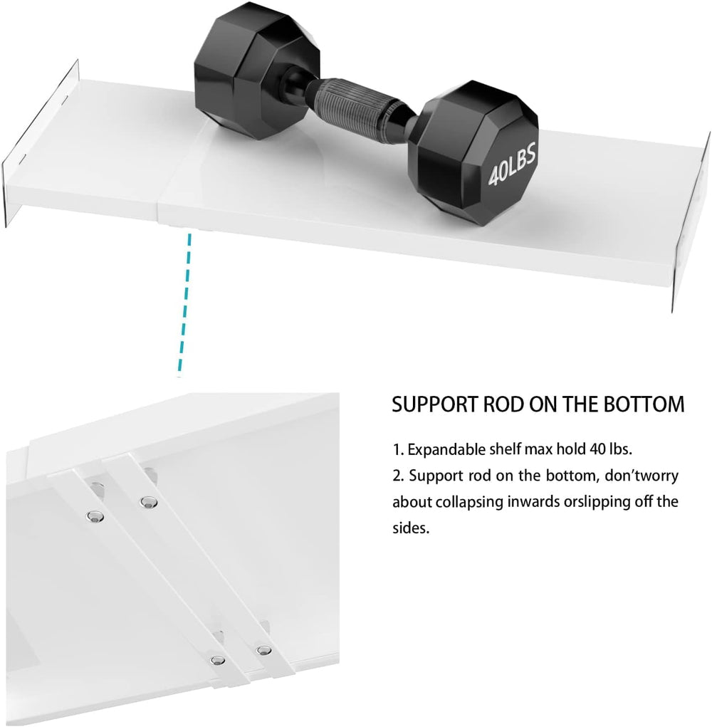 Expandable Closet Shelves, Adjustable Metal Closet Organizers and Storage She...