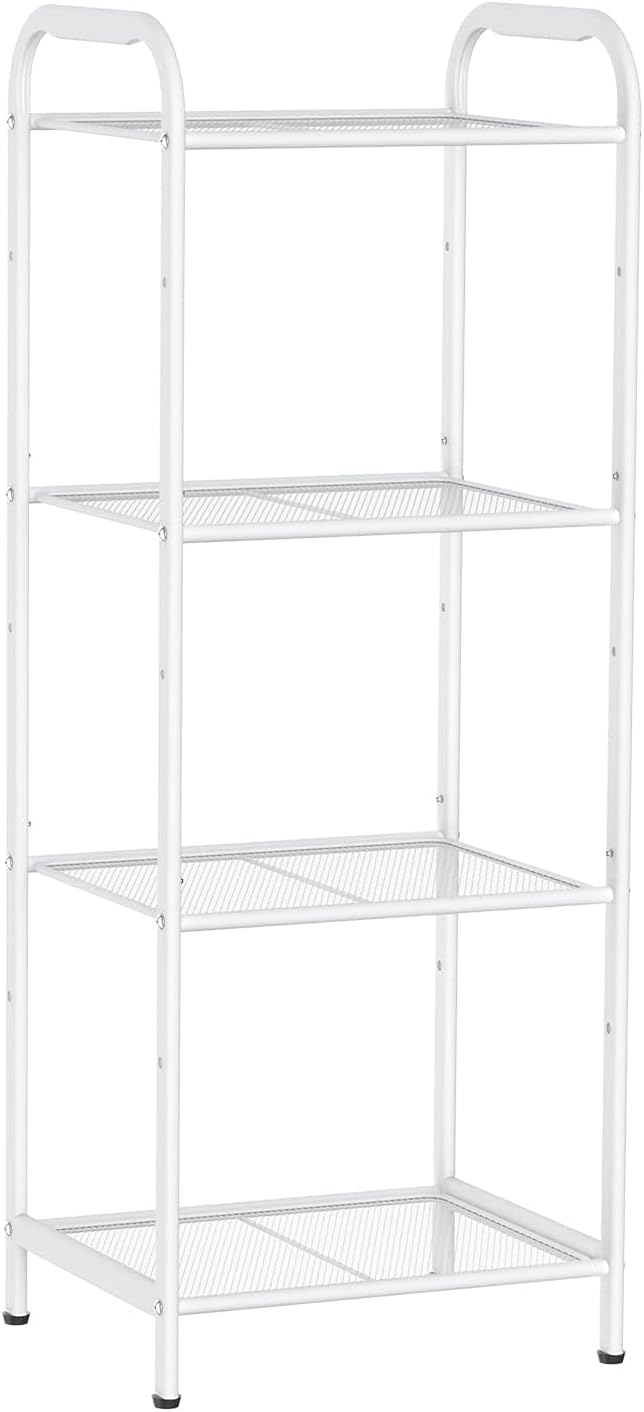 MAX Houser 4 Tier Standing Shelf Units for Kitchen Storage Rack, White