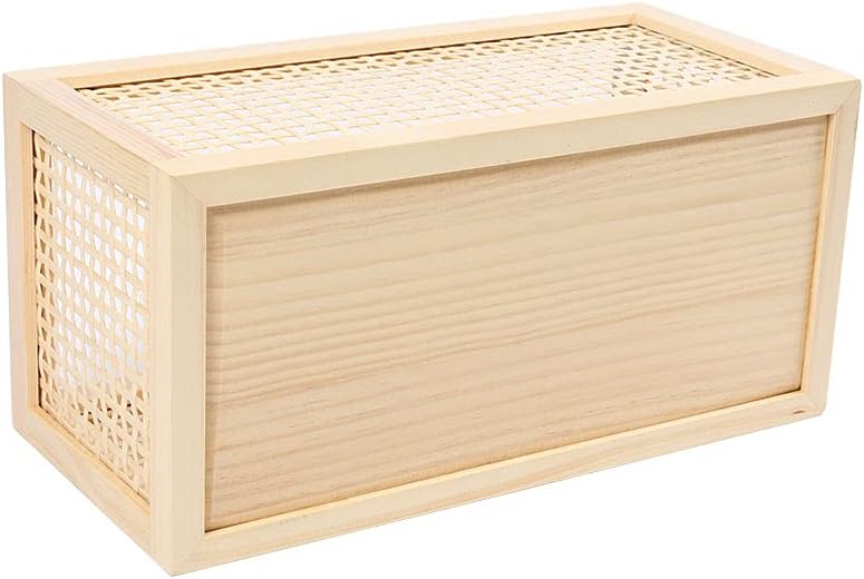 Small Rectangular Rattan Woven Wooden Storage Basket
