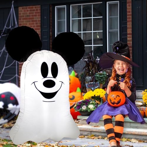 Halloween Inflatable Outdoor Decoration,Mouse Theme Cute Ghost Blow Up Outdoo...