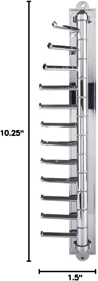 Polished Chrome Screw Mounted Cascading Tie Rack